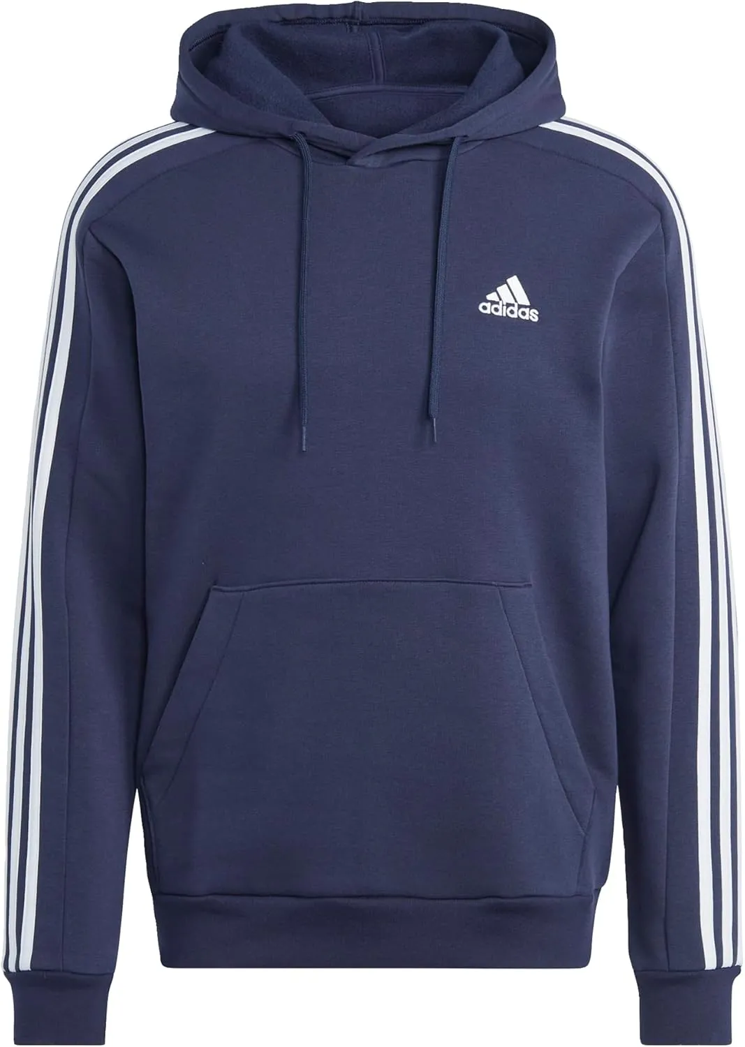 adidas Mens Essentials Fleece Striped Hoodie Training Casual Outerwear Casual - Grey