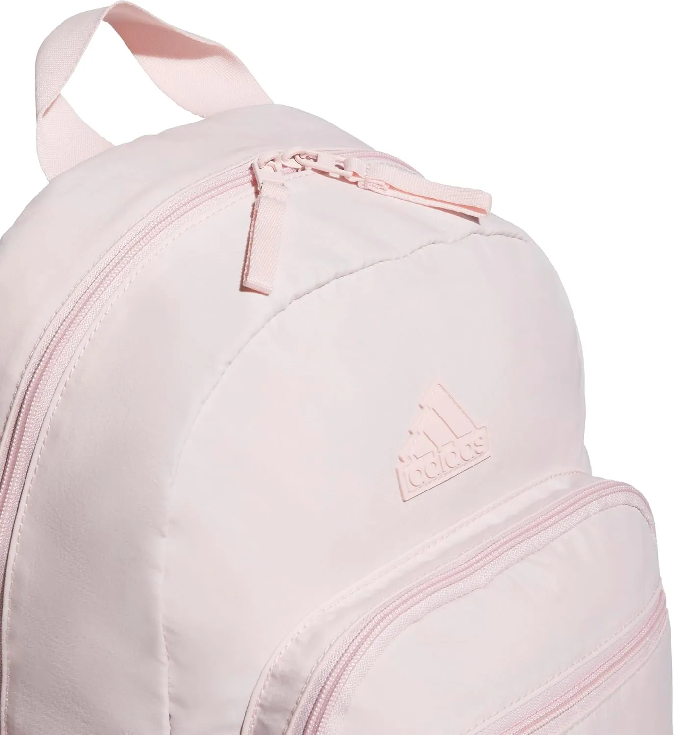 adidas Weekender Mini Backpack for Women and Men, Small Fashion Bag with Laptop Sleeve, Sandy Pink, One Size