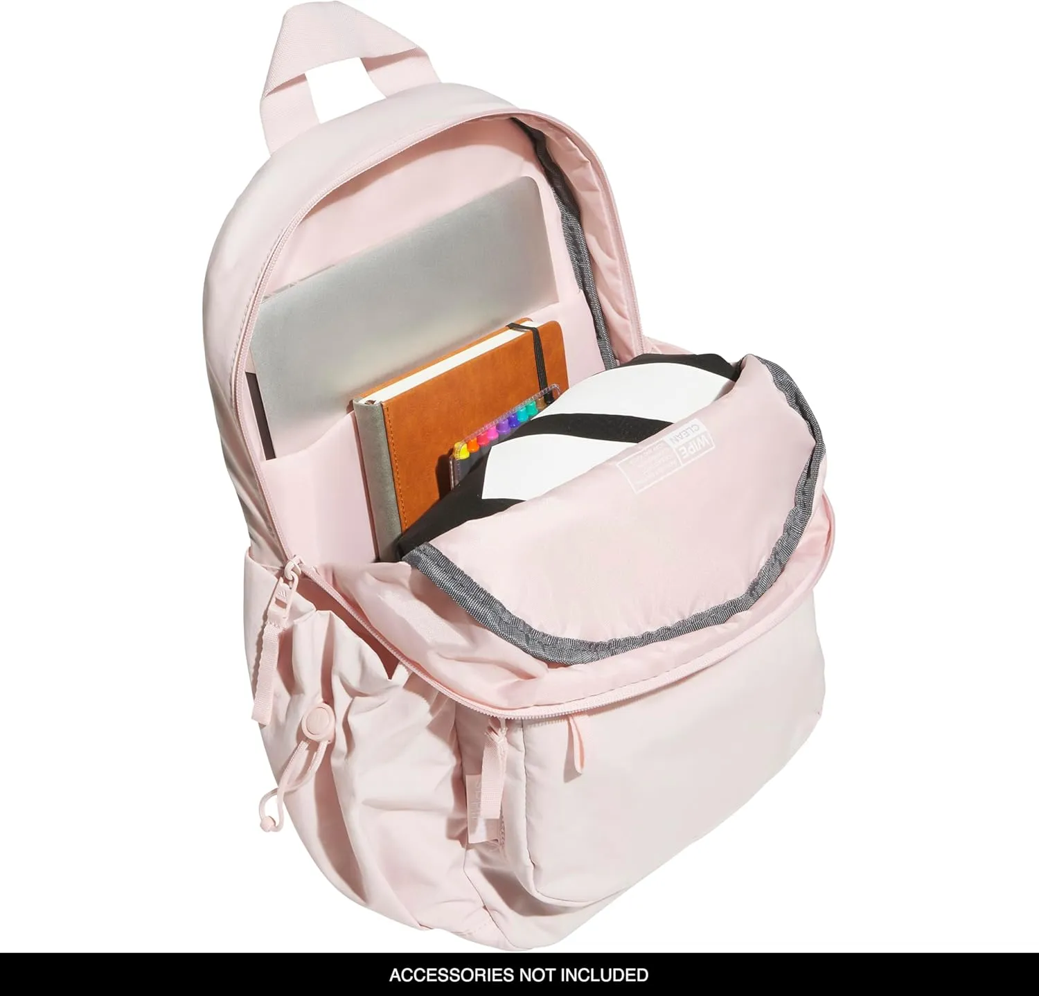 adidas Weekender Mini Backpack for Women and Men, Small Fashion Bag with Laptop Sleeve, Sandy Pink, One Size