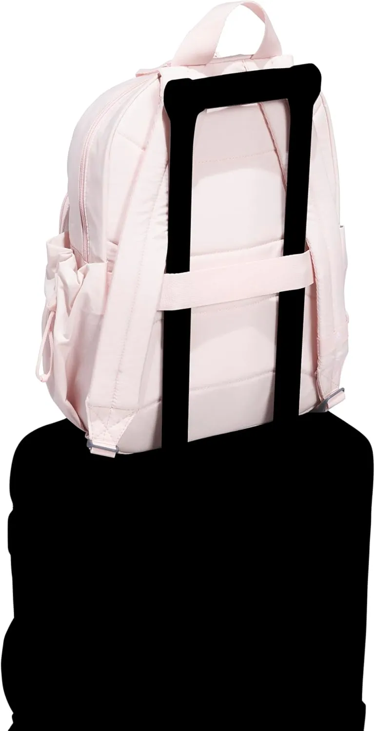 adidas Weekender Mini Backpack for Women and Men, Small Fashion Bag with Laptop Sleeve, Sandy Pink, One Size