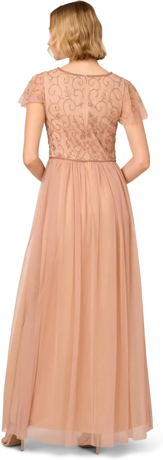 Adrianna Papell Women's Beaded Long Dress