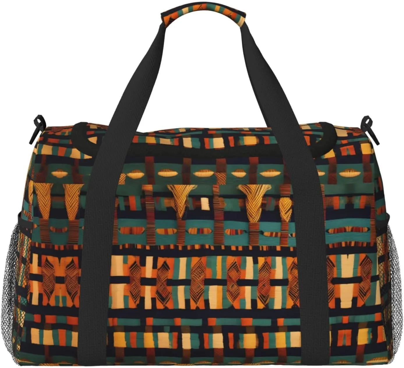 African Classic Weave print Weekender Overnight Carry On Bag Gym Luggage Bag Duffel Bag for Travel Women