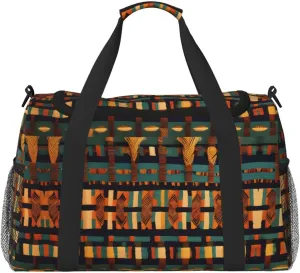 African Classic Weave print Weekender Overnight Carry On Bag Gym Luggage Bag Duffel Bag for Travel Women