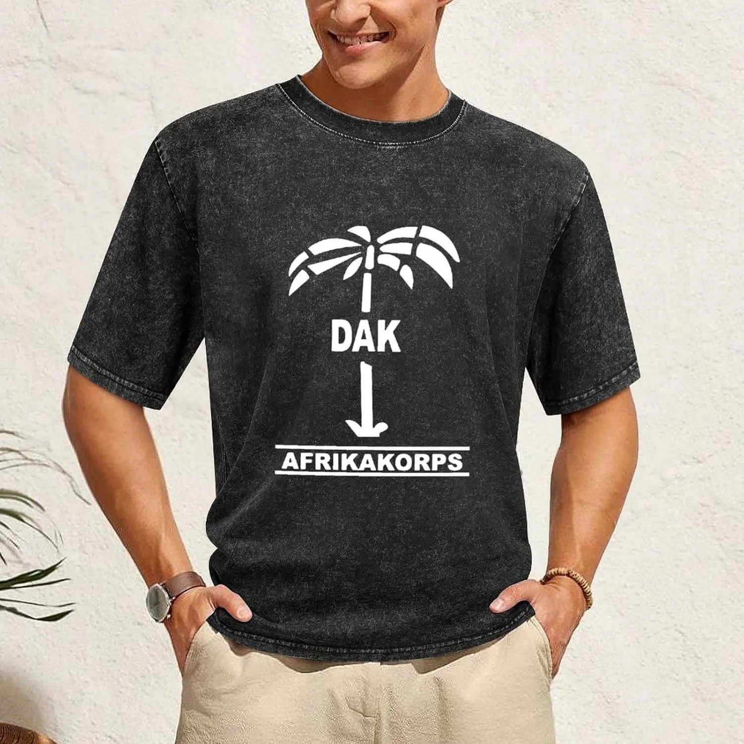 Afrikakorps DAK Vintage Short Sleeve Men Women T-Shirts Washed Cotton