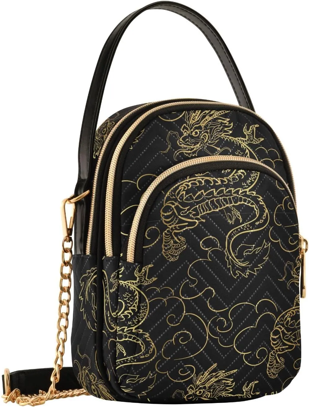 ALAZA Chain Crossbody Bags for Women Quilted Shoulder Crossbody Handbags Travel Cross Body Cell Phone Purses Bags