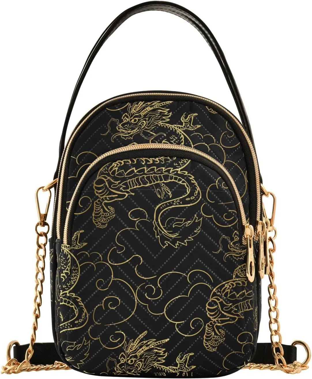 ALAZA Chain Crossbody Bags for Women Quilted Shoulder Crossbody Handbags Travel Cross Body Cell Phone Purses Bags