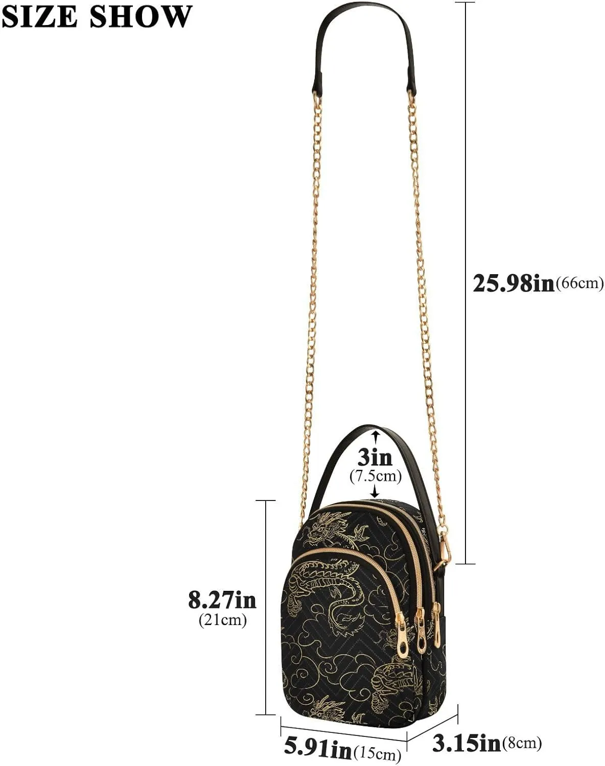 ALAZA Chain Crossbody Bags for Women Quilted Shoulder Crossbody Handbags Travel Cross Body Cell Phone Purses Bags