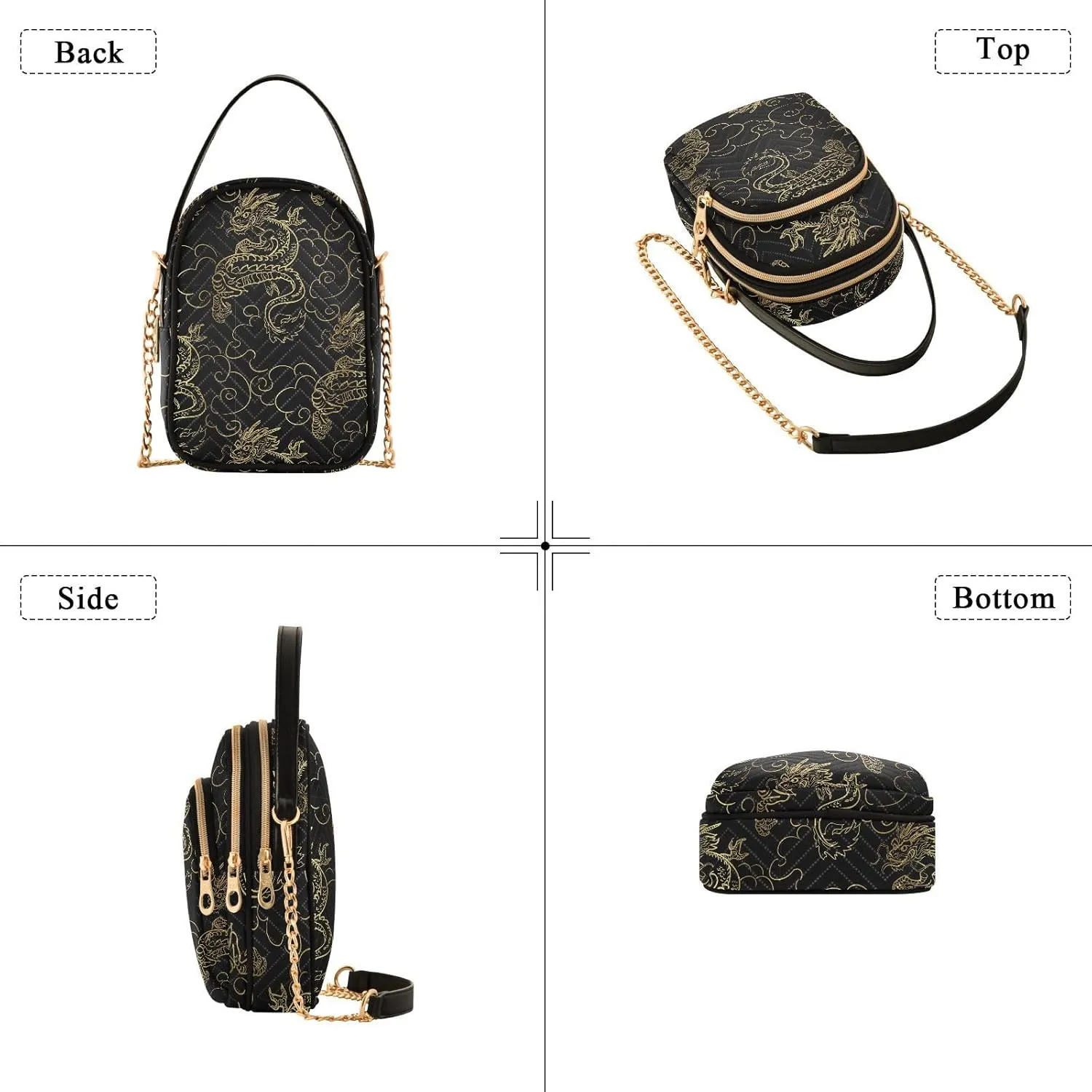ALAZA Chain Crossbody Bags for Women Quilted Shoulder Crossbody Handbags Travel Cross Body Cell Phone Purses Bags
