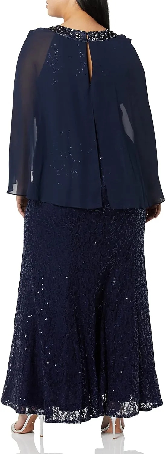 Alex Evenings Plus Size Women's Cold Shoulder Popover Dress