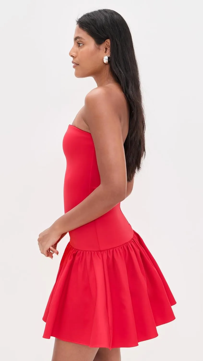 alice   olivia Women's Oriana Strapless Drop Waist Mini Dress
