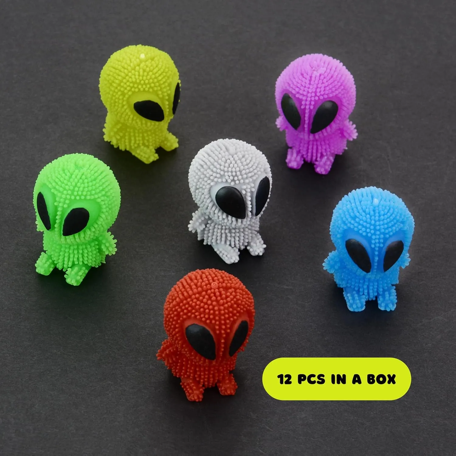 Alien Toys for Kids - 1.75 Inch Alien Toys for Kids - Funny Squishy Toys for Party Favors, Goody Bags, Classroom Prizes - Mini Puffer Ball - Pack of 12 - Easter Basket Stuffers