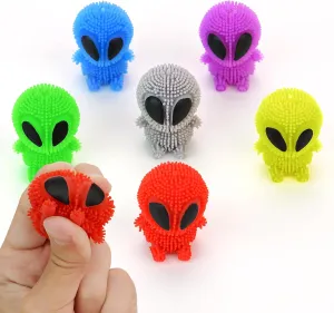 Alien Toys for Kids - 1.75 Inch Alien Toys for Kids - Funny Squishy Toys for Party Favors, Goody Bags, Classroom Prizes - Mini Puffer Ball - Pack of 12 - Easter Basket Stuffers