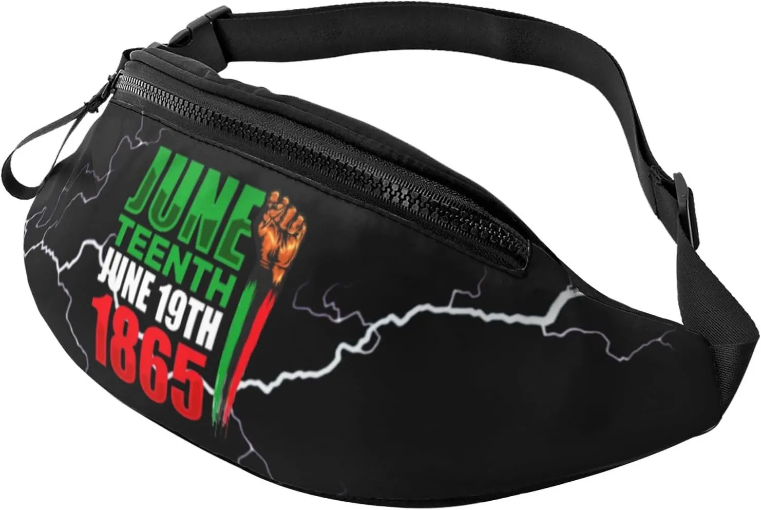 American Juneteenth June 19th 1865 Crossbody waist bag, fashionable waist bag for teenagers, suitable for traveling, running, hiking