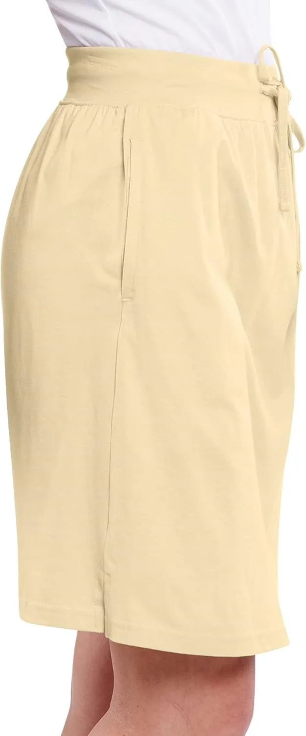 AmeriMark Women's Stretch Knit Skort Cotton Skort w/Pocket & Drawstring Waist