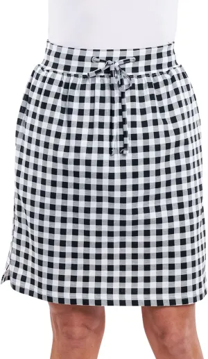 AmeriMark Women's Stretch Knit Skort Cotton Skort w/Pocket & Drawstring Waist