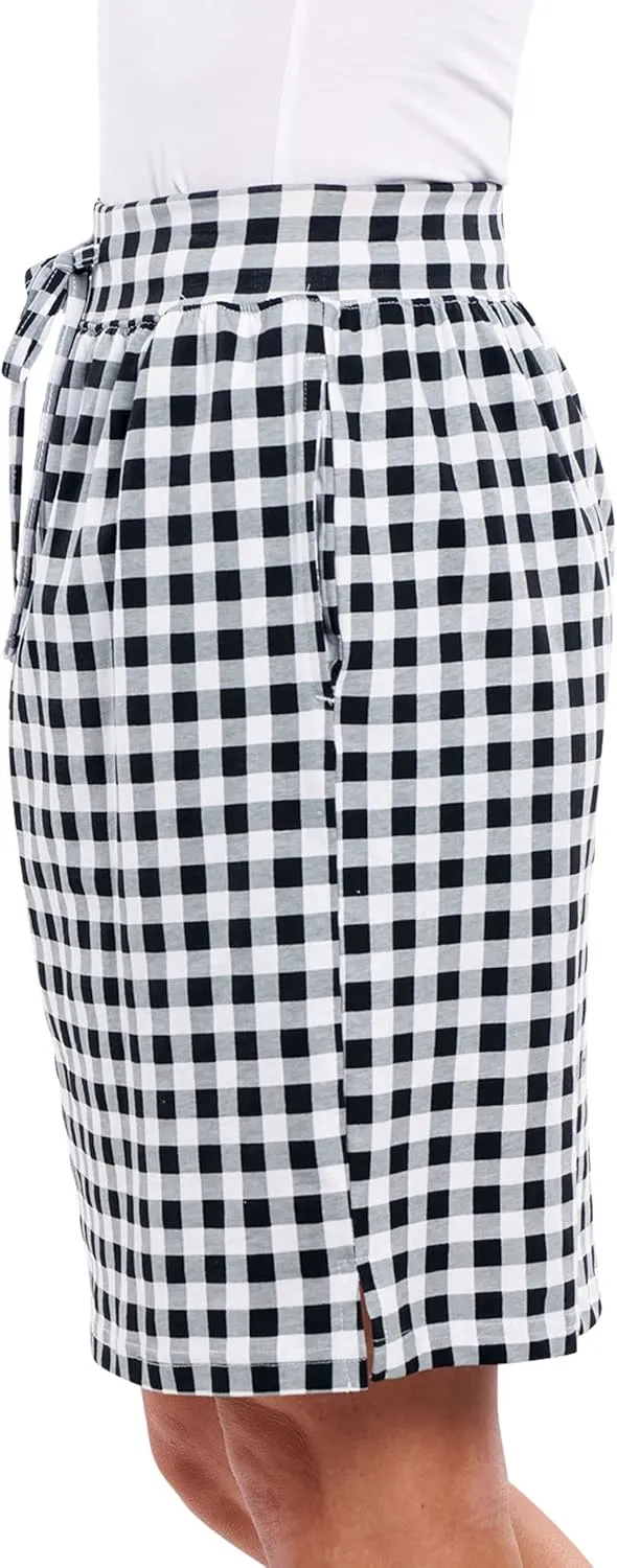 AmeriMark Women's Stretch Knit Skort Cotton Skort w/Pocket & Drawstring Waist