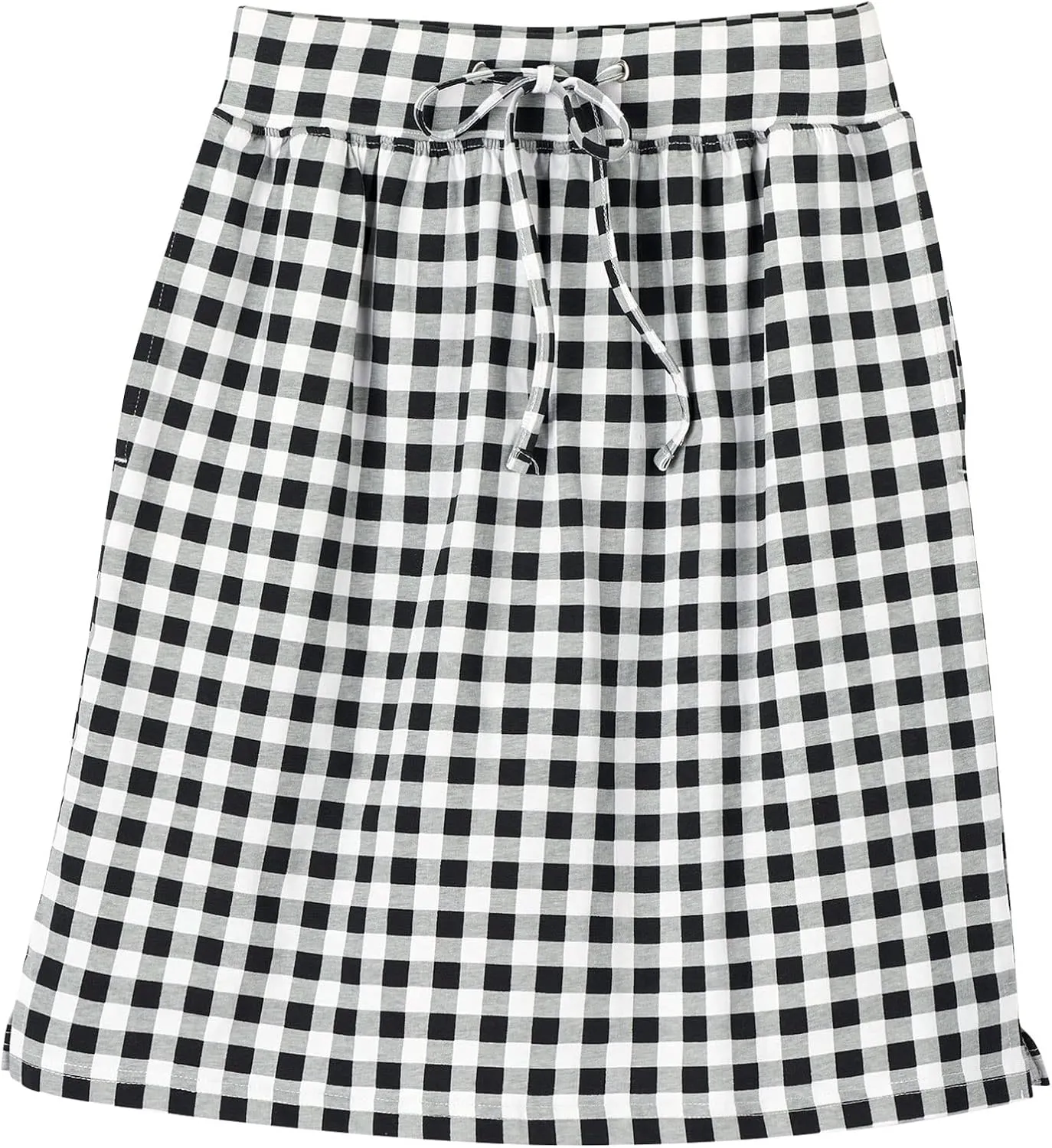 AmeriMark Women's Stretch Knit Skort Cotton Skort w/Pocket & Drawstring Waist
