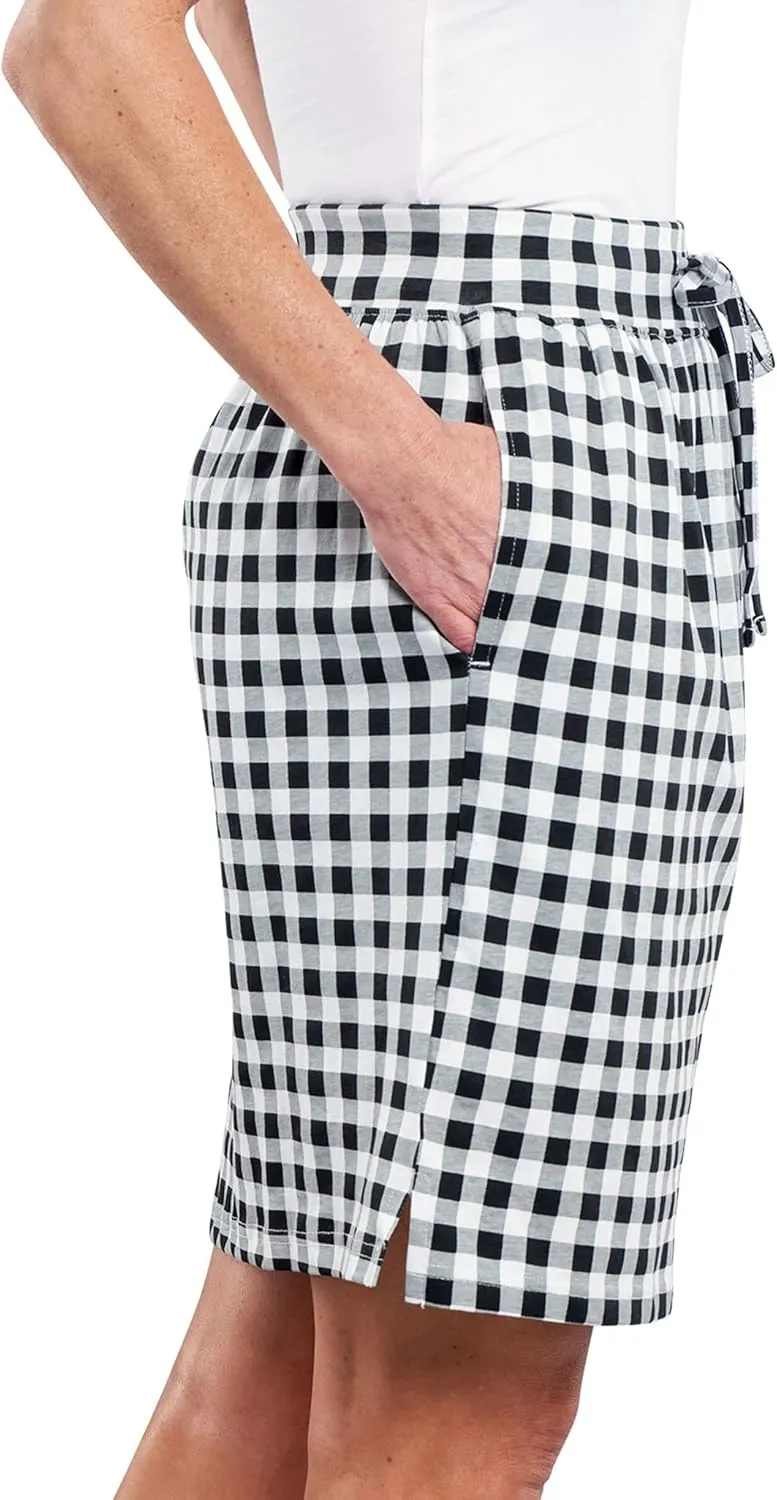AmeriMark Women's Stretch Knit Skort Cotton Skort w/Pocket & Drawstring Waist