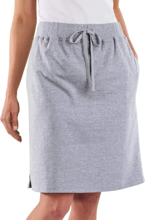 AmeriMark Women's Stretch Knit Skort Cotton Skort w/Pocket & Drawstring Waist