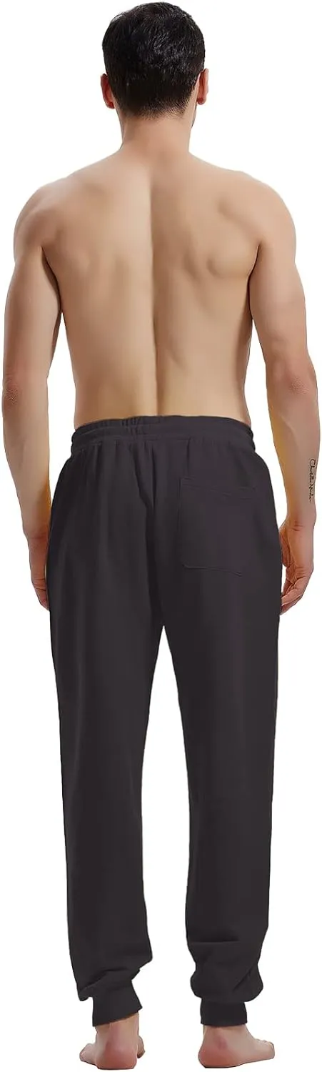 AMY COULEE Men's Casual Joggers Cotton Sweatpants Workout Athletic Pants with Pockets Drawstring Gym Running Pants