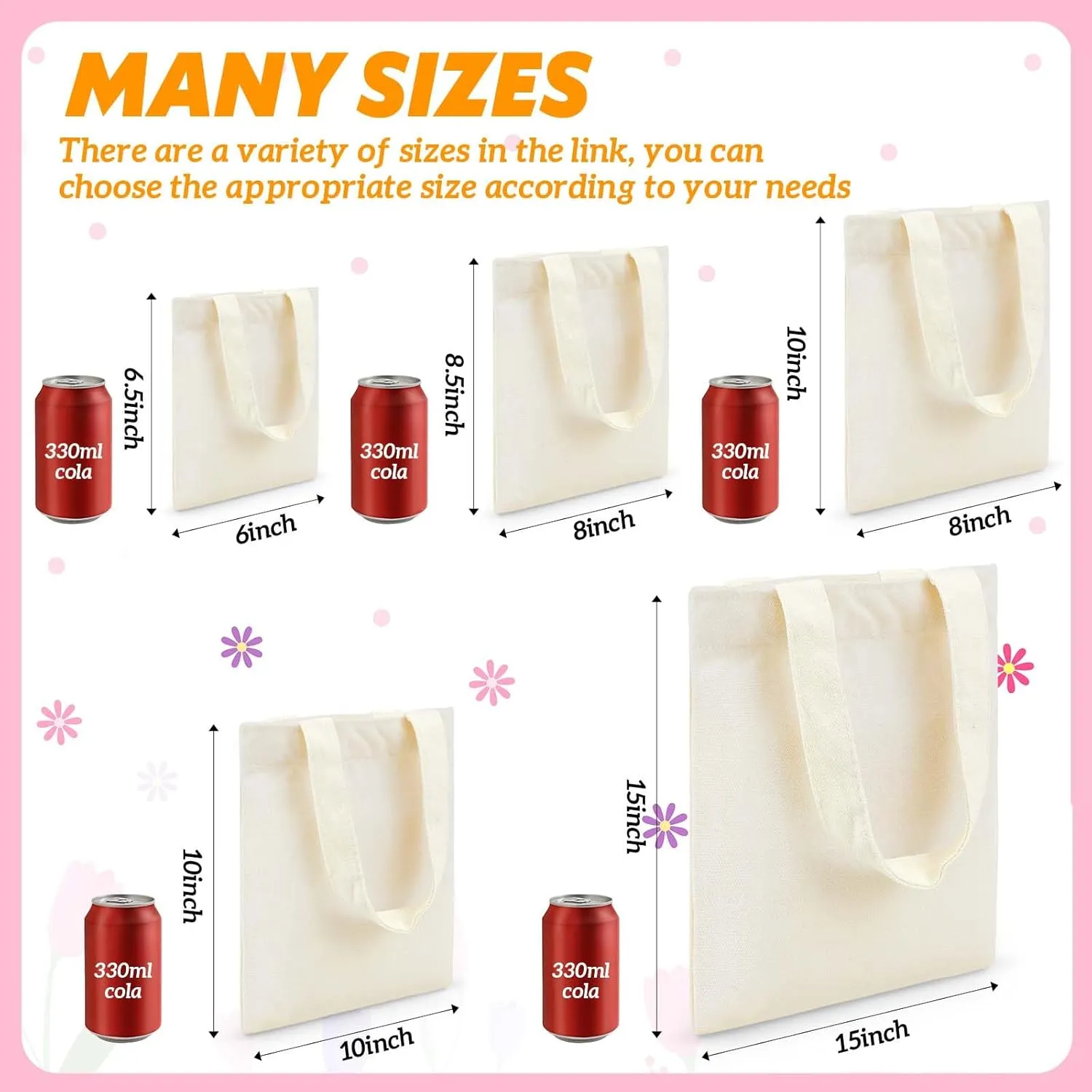 Amylove 24 Pcs Mini Tote Bag Sublimation Blank Canvas Tote Bags Reusable Grocery Luggage DIY Sack Goody for Party Even (8 x 10 Inch,Natural Color)