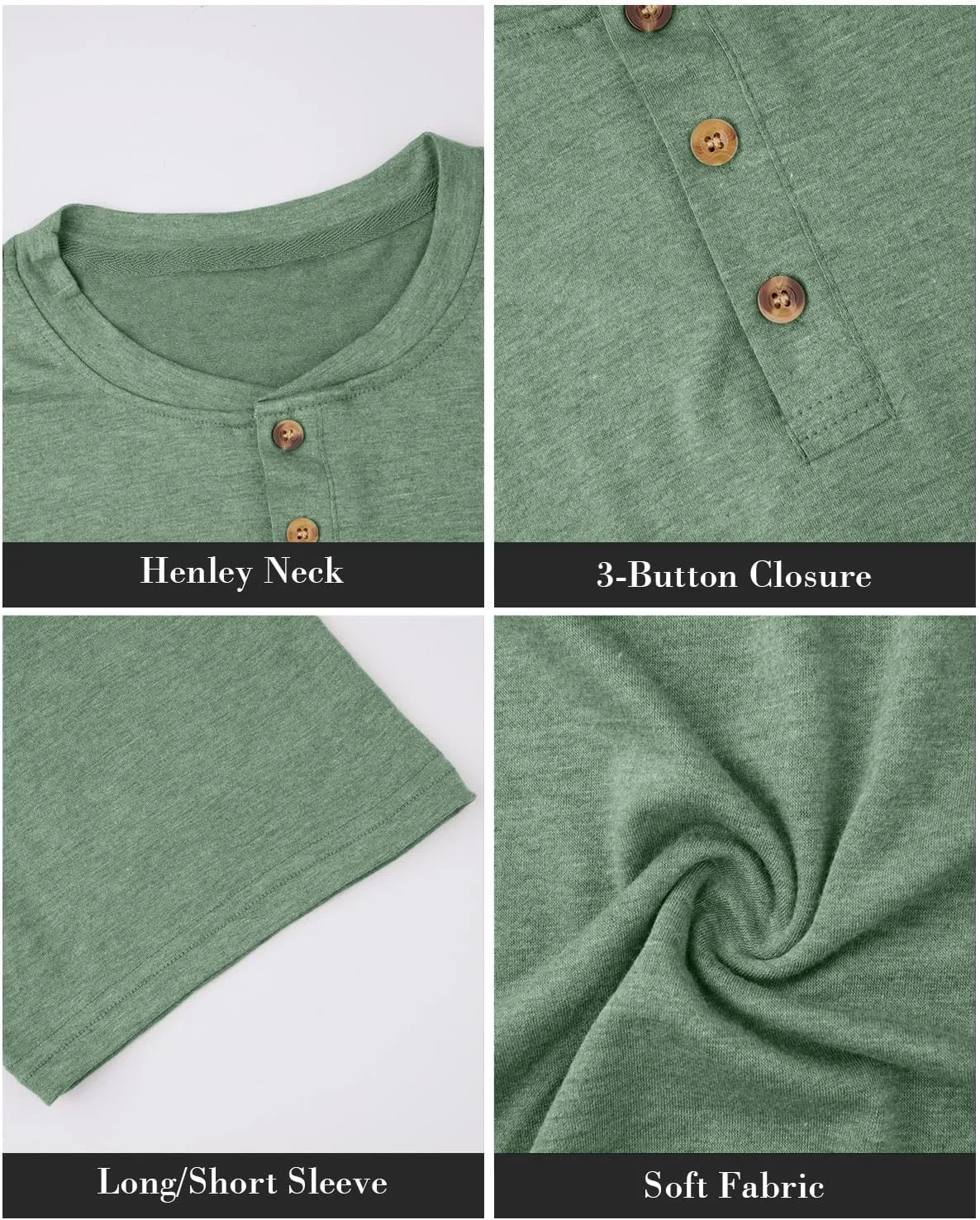 Angbater Men's Henley Shirts Casual Short Sleeve Button Cotton Tee Fashion Classic Tee T-Shirt with Pocket