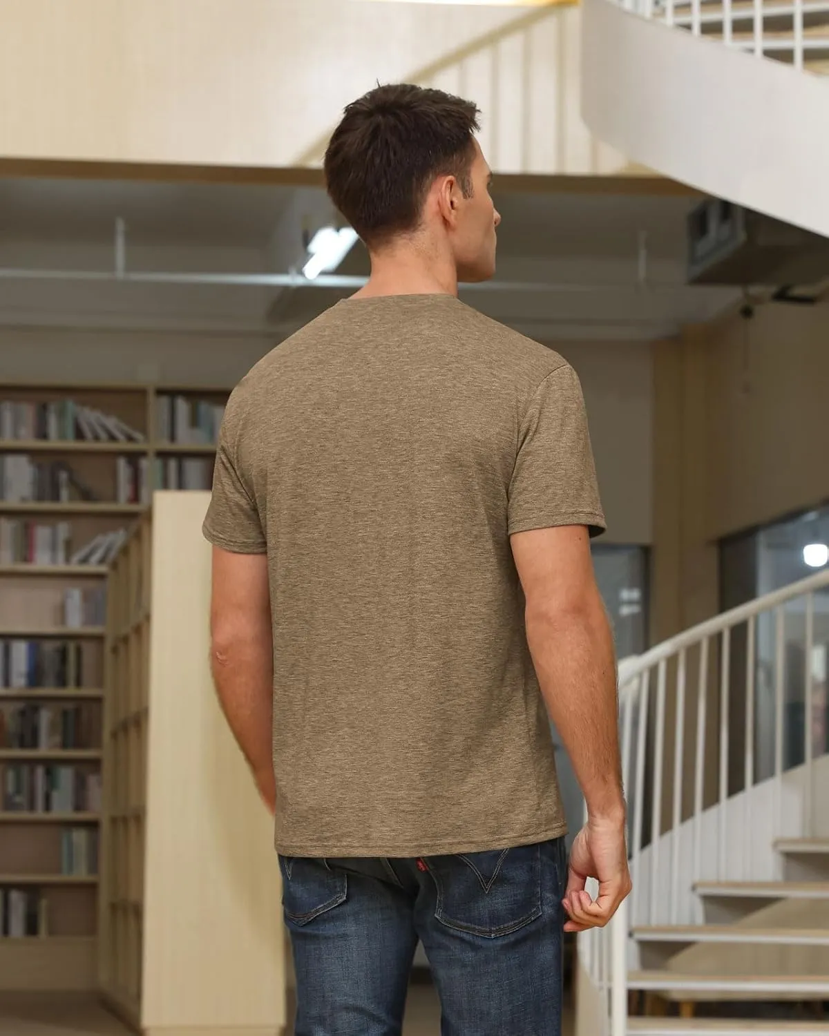 Angbater Men's Henley Shirts Casual Short Sleeve Button Cotton Tee Fashion Classic Tee T-Shirt with Pocket