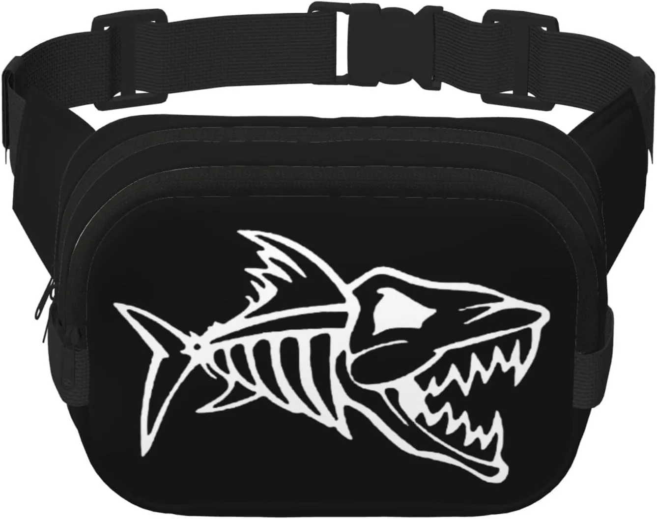Anger Fish Skeletons Waist Pack Bag Fanny Pack for Men&Women Hip Bum Bag with Adjustable Strap for Outdoors Workout Traveling Casual Running Hiking Cycling