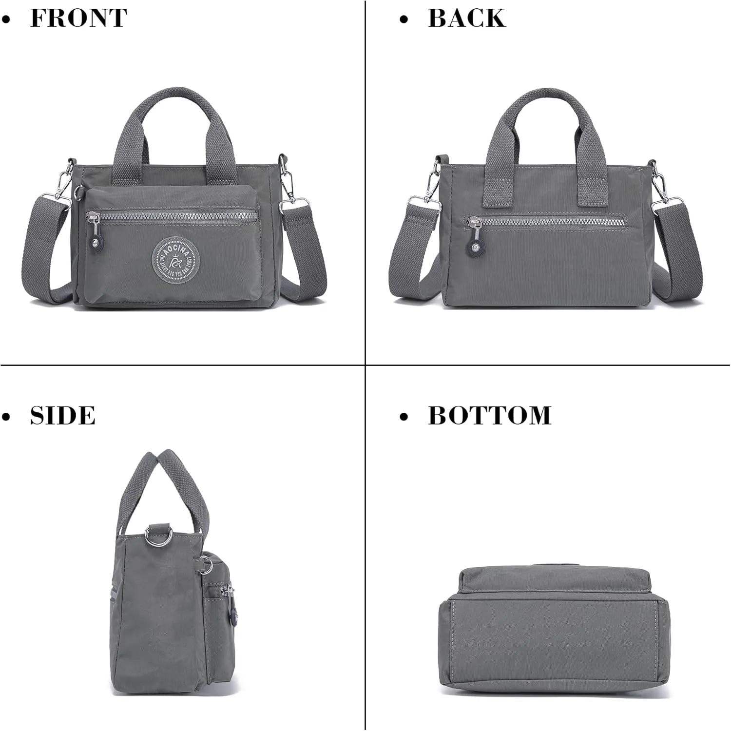 AOCINA Mini Tote Bag with Multi Pockets Small Crossbody Bags for Women Nylon Printed Shoulder Bag