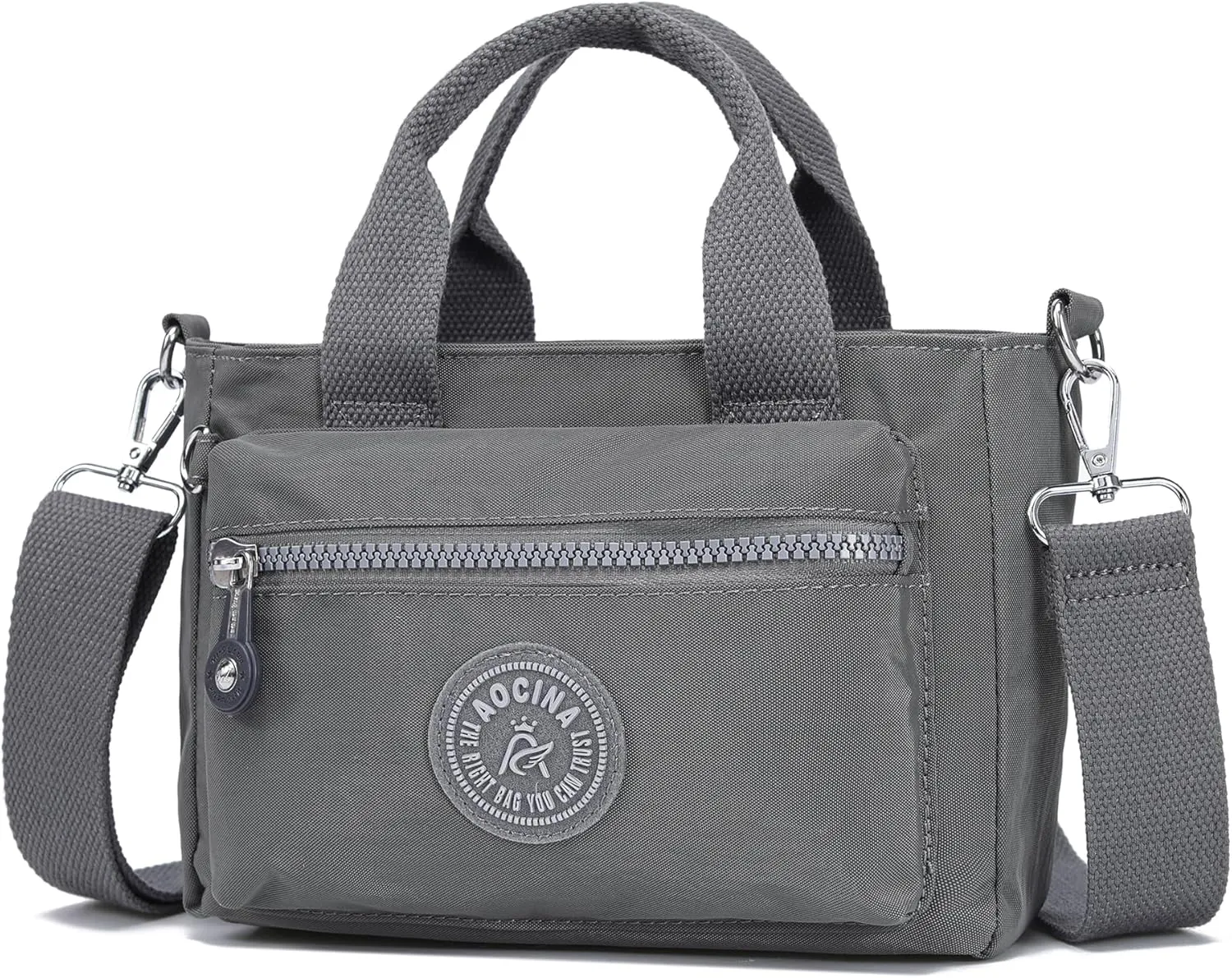 AOCINA Mini Tote Bag with Multi Pockets Small Crossbody Bags for Women Nylon Printed Shoulder Bag