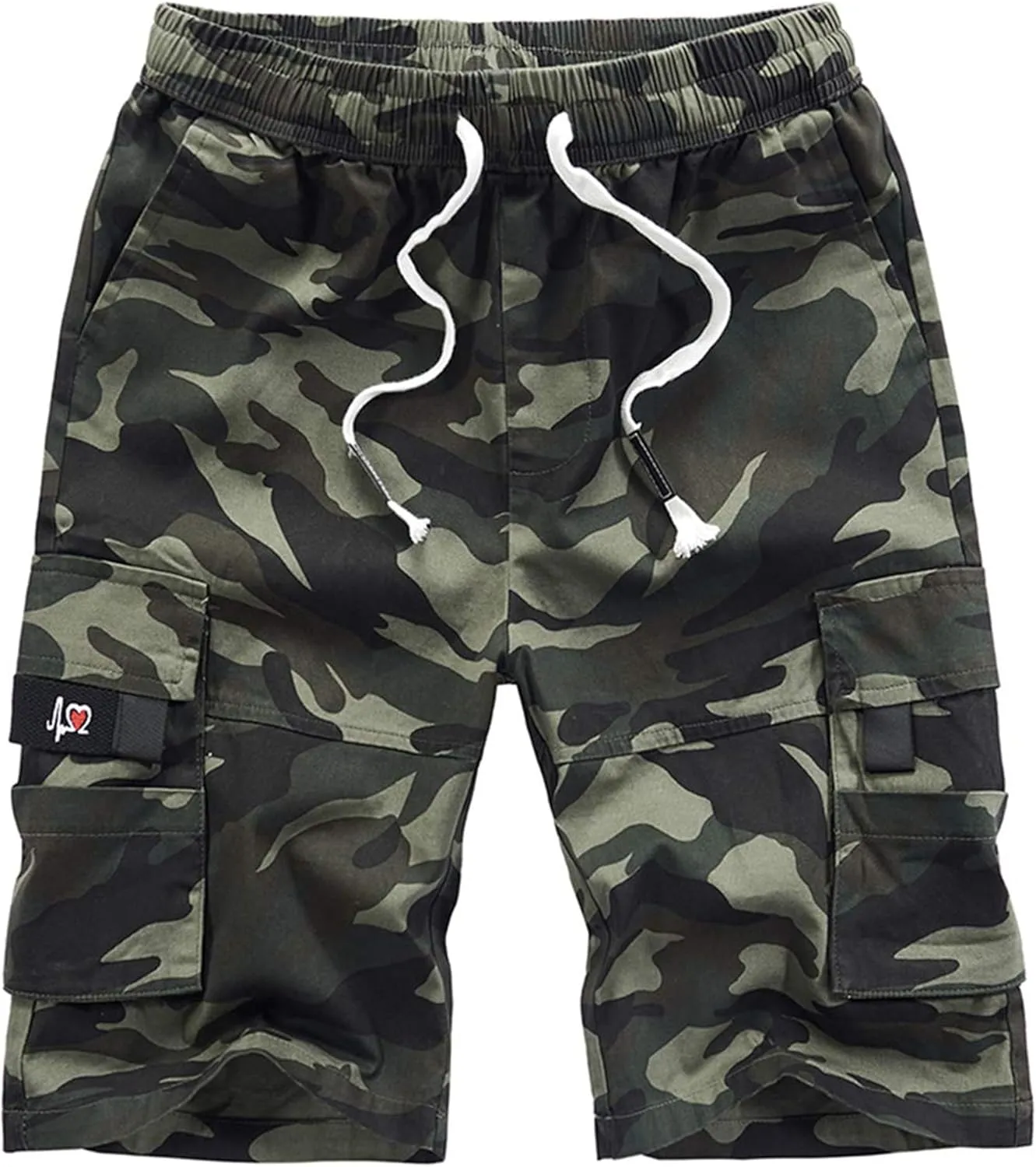 APTRO Men's Cargo Shorts Elastic Waistband Drawstring Summer Casual Cotton Big & Tall Relaxed Fit Work Shorts