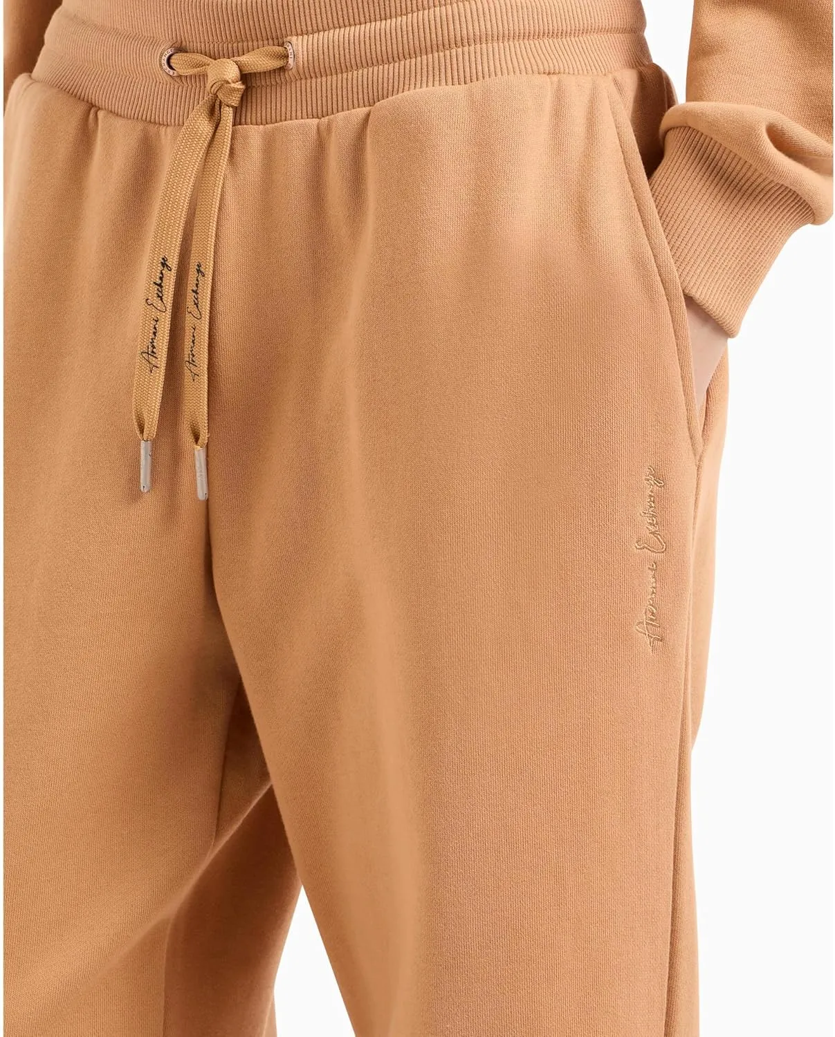 Armani Exchange Women's Cotton Diagonal French Terry Jogger with Script Logo