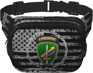 Army Civil Affairs and Psychological Operations Command Airborne Waist Pack Bag Fanny Pack for Men Hip Bum Bag with Adjustable Strap for Outdoors Workout Traveling Casual Running Hiking Cycling
