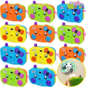 ArtCreativity 12Pcs Kids Camera Toy Projector with Images in Viewfinder - Battery Operated Toddler Camera with Wild Animal Slides, Easter Basket Stuffers, Kids Birthday Party Favor, Easter Gift