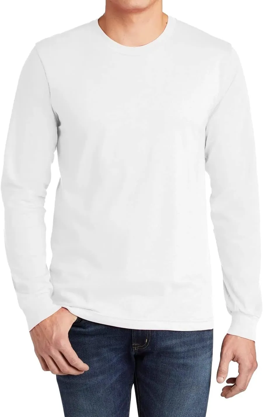 Ashen Fane Men's Fine Jersey Cotton Crewneck Long Sleeve Casual T-Shirt