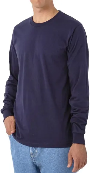 Ashen Fane Men's Fine Jersey Cotton Crewneck Long Sleeve Casual T-Shirt