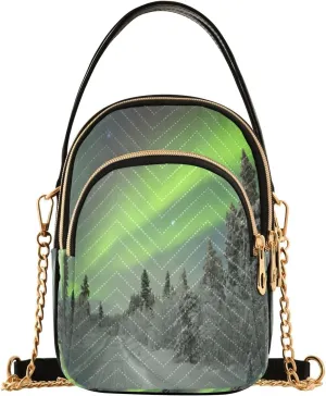 Aurora Green Crossbody Handbags for Women Casual Leather Shoulder Phone Purse