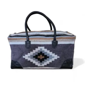 Aztec Large Weekender Southwestern Duffel Bag Saddle Blanket Bag 100% Leather Handles (Verlie)