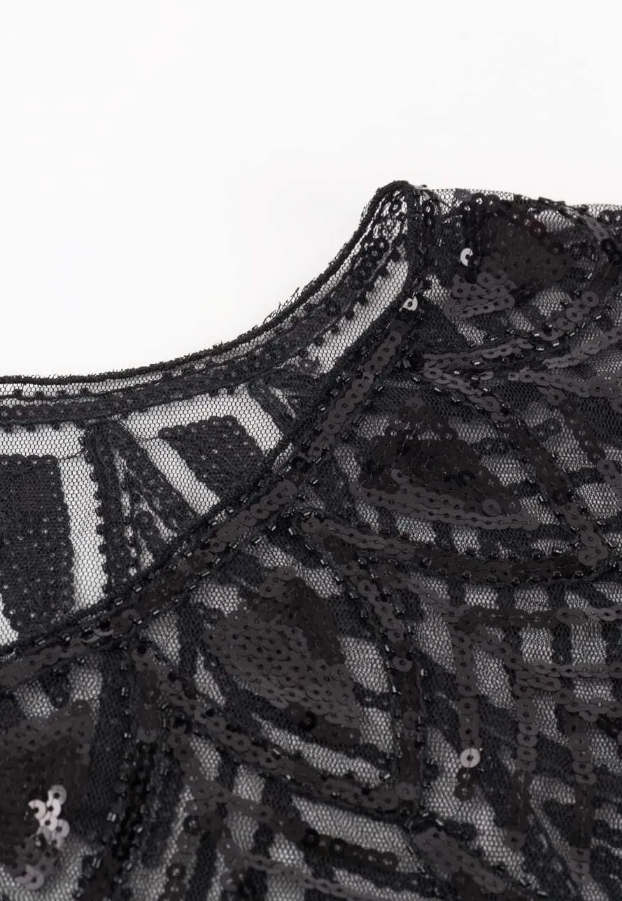 BABEYOND 1920s Shawl Wraps Sequin Beaded Evening Cape Bridal Shawl