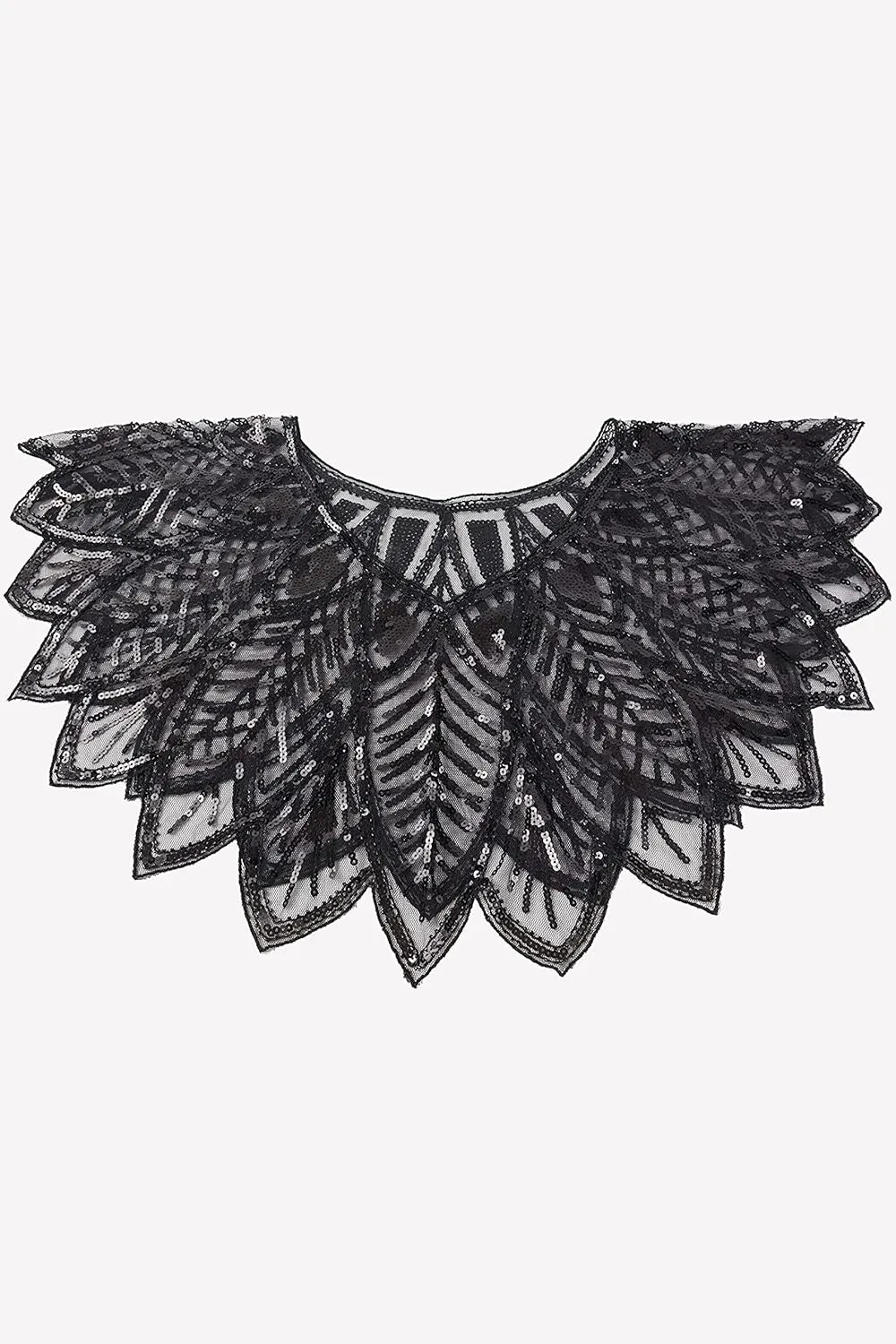 BABEYOND 1920s Shawl Wraps Sequin Beaded Evening Cape Bridal Shawl