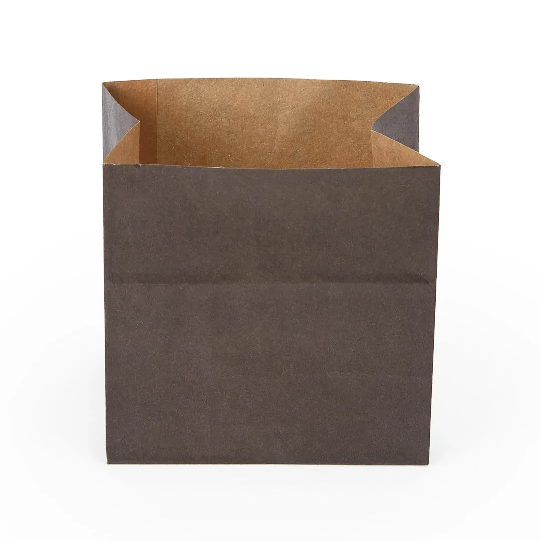 Bag Tek Black Paper Small Snack Bag - 4" x 2 1/4" x 3 3/4" - 100 count box