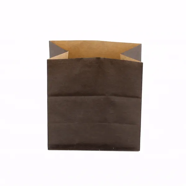 Bag Tek Black Paper Small Snack Bag - 4" x 2 1/4" x 3 3/4" - 100 count box