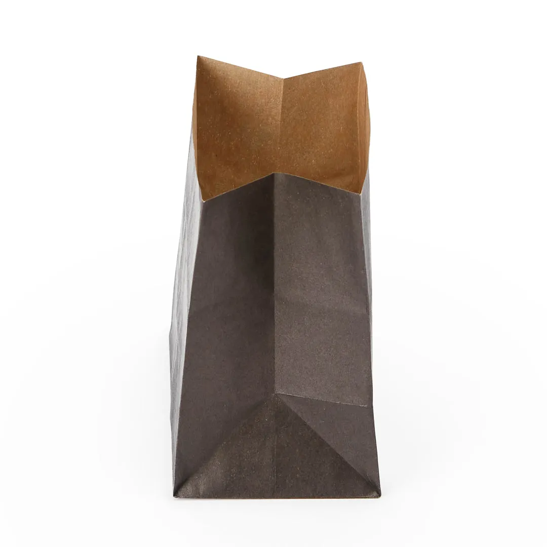 Bag Tek Black Paper Small Snack Bag - 4" x 2 1/4" x 3 3/4" - 100 count box
