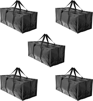 BAG-THAT! 5 Moving Bags Heavy Duty Extra Large Stronger Handles Wrap Storage Totes Zippered Reusable Packing Bags Moving Supplies Storage Boxes Storage totes Moving Boxes Packing Supplies Packing Box