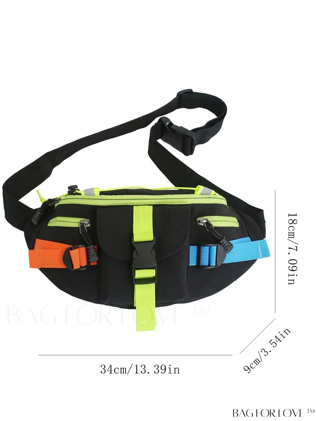 BagForLove - Premium Unisex Nylon Waist Bag with Multiple Colorblock Pockets