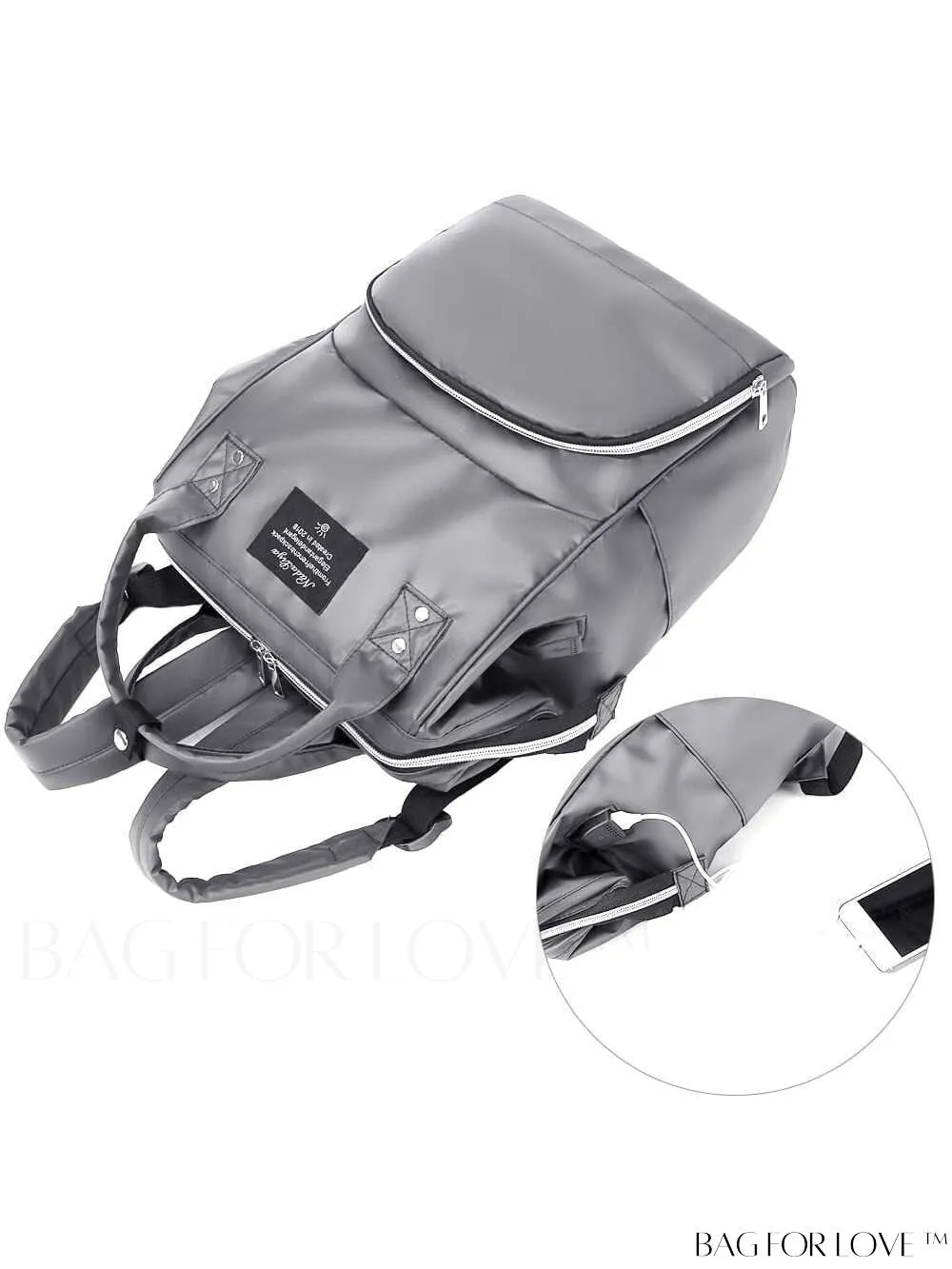 BagForLove - Premium Waterproof Diaper Bag Backpack - Large Capacity with 3 Insulated Pockets, Gray