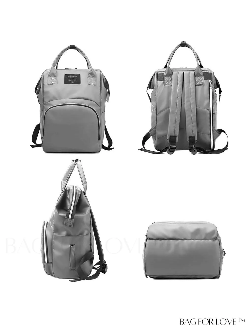 BagForLove - Premium Waterproof Diaper Bag Backpack - Large Capacity with 3 Insulated Pockets, Gray