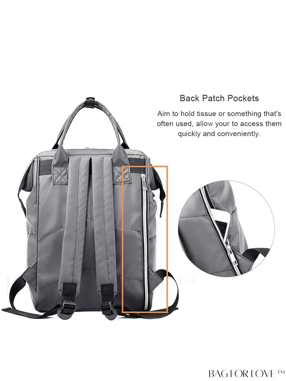 BagForLove - Premium Waterproof Diaper Bag Backpack - Large Capacity with 3 Insulated Pockets, Gray