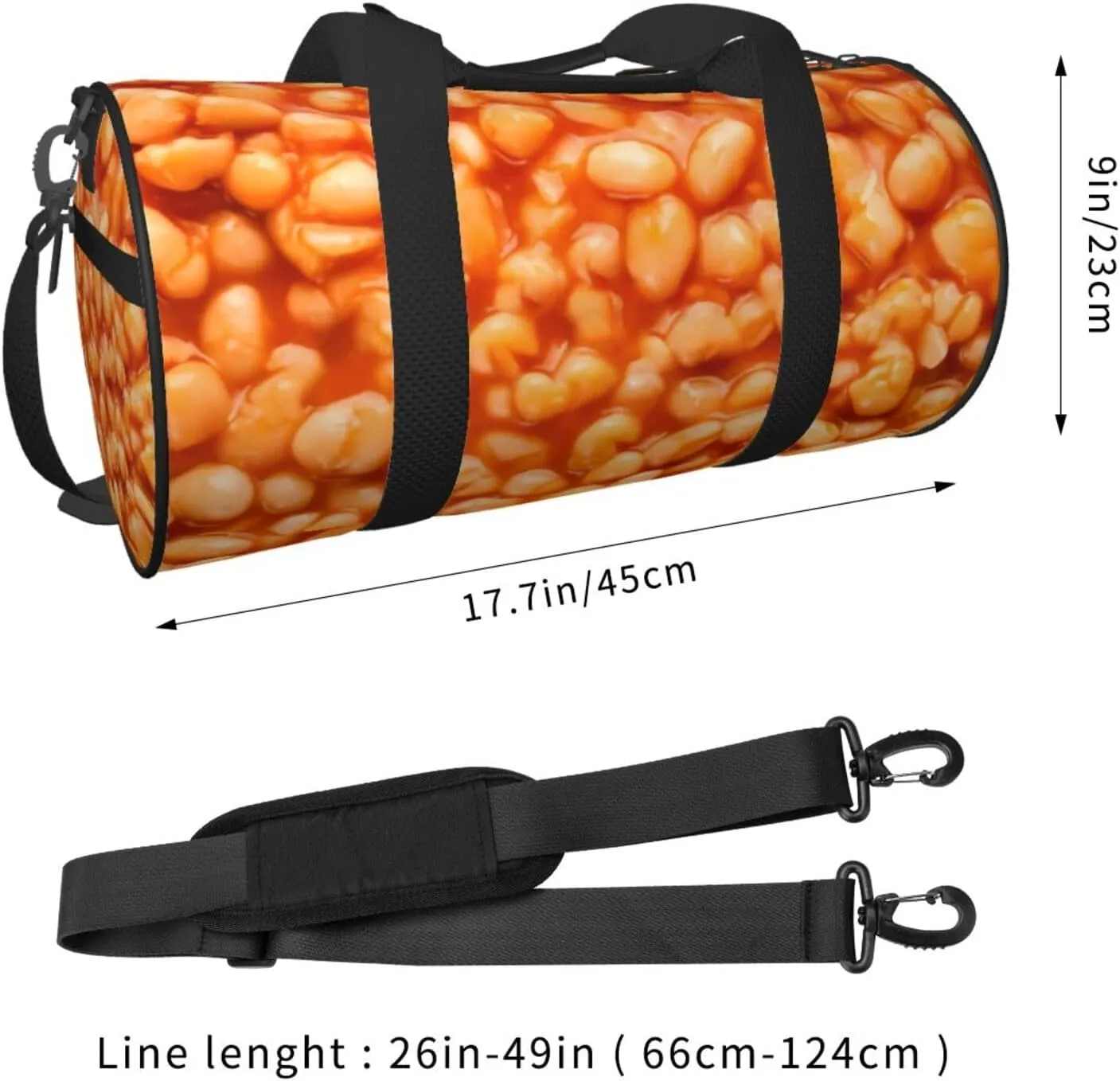 Baked Beans Sports Gym Duffel Bag For Men Women Weekender Travel Workout Training Handbag