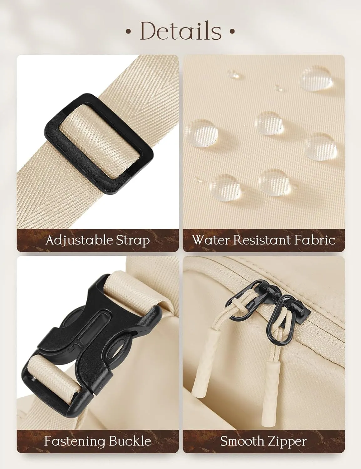 baleaf Small Sling Bag Women Crossbody Backpack Adjustable Strap Shoulder Chest Daypack Casual Traveling Hiking Daily White